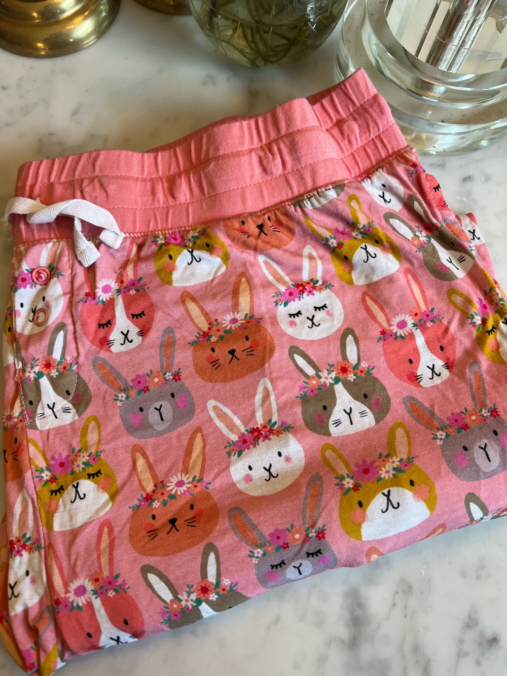 Little Sleepies Coral Pink Bunny Pajama Bottoms